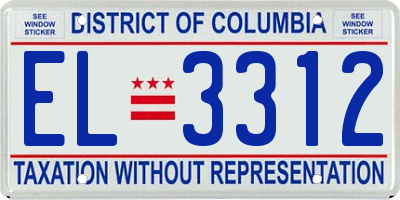 DC license plate EL3312