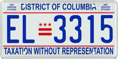 DC license plate EL3315