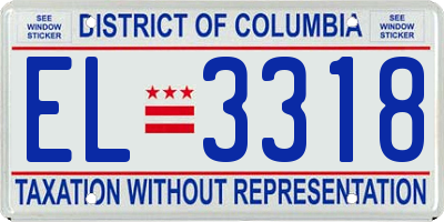 DC license plate EL3318