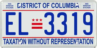 DC license plate EL3319