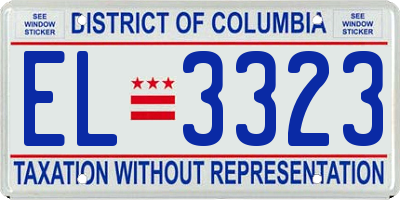 DC license plate EL3323