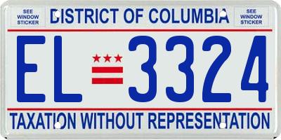 DC license plate EL3324