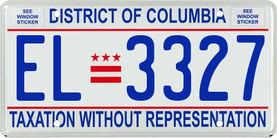 DC license plate EL3327