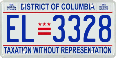 DC license plate EL3328