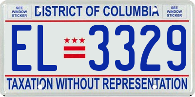 DC license plate EL3329