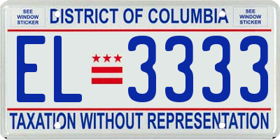 DC license plate EL3333