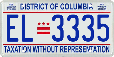 DC license plate EL3335
