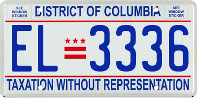 DC license plate EL3336