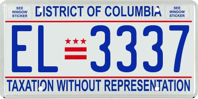 DC license plate EL3337