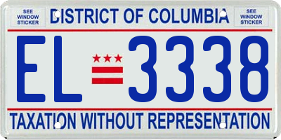 DC license plate EL3338