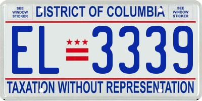 DC license plate EL3339