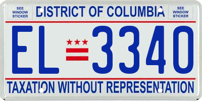 DC license plate EL3340
