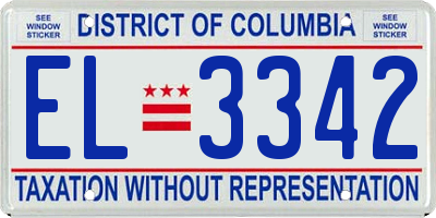 DC license plate EL3342