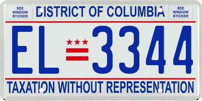DC license plate EL3344