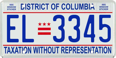DC license plate EL3345