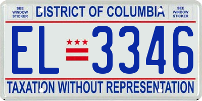 DC license plate EL3346