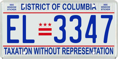 DC license plate EL3347