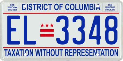 DC license plate EL3348