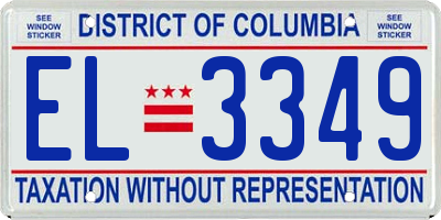 DC license plate EL3349