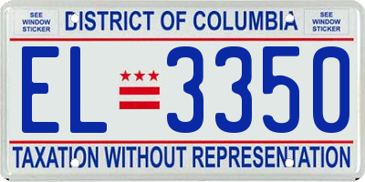 DC license plate EL3350