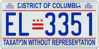 DC license plate EL3351