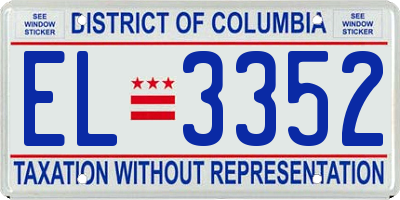 DC license plate EL3352