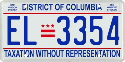 DC license plate EL3354