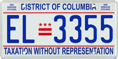 DC license plate EL3355