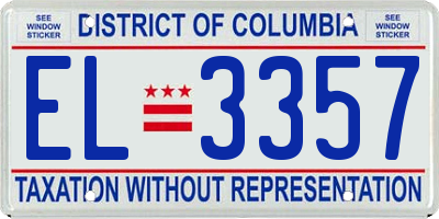 DC license plate EL3357