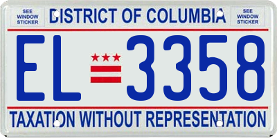 DC license plate EL3358