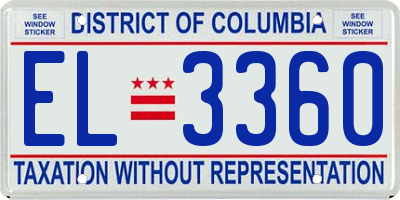 DC license plate EL3360