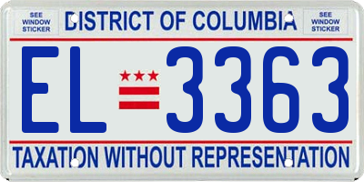 DC license plate EL3363