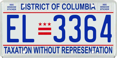 DC license plate EL3364