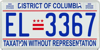 DC license plate EL3367