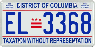 DC license plate EL3368