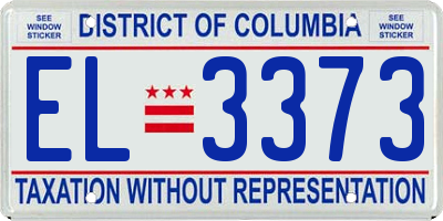 DC license plate EL3373