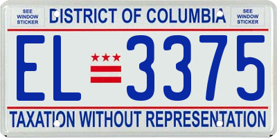 DC license plate EL3375