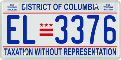 DC license plate EL3376