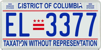 DC license plate EL3377