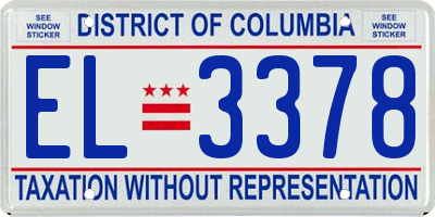 DC license plate EL3378