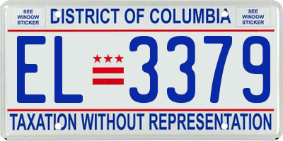 DC license plate EL3379