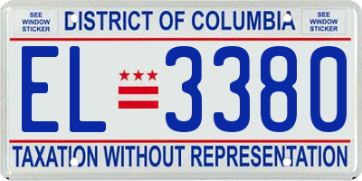 DC license plate EL3380