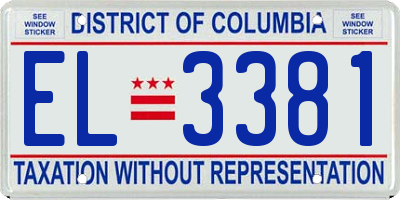 DC license plate EL3381