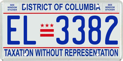 DC license plate EL3382