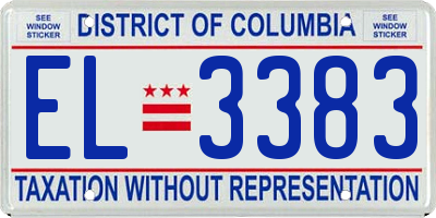 DC license plate EL3383