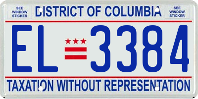 DC license plate EL3384