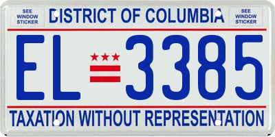 DC license plate EL3385