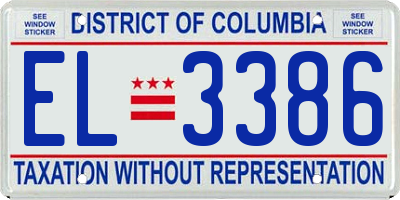 DC license plate EL3386