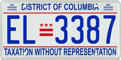 DC license plate EL3387