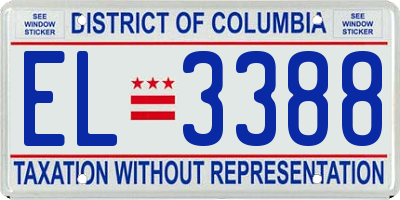DC license plate EL3388